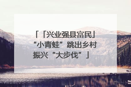 「兴业强县富民」“小青蛙”跳出乡村振兴“大步伐”