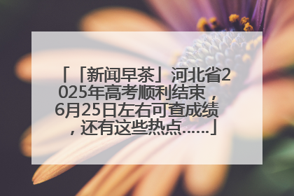 「新闻早茶」河北省2025年高考顺利结束，6月25日左右可查成绩，还有这些热点……