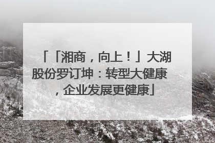 「湘商，向上！」大湖股份罗订坤：转型大健康，企业发展更健康