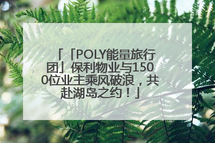「POLY能量旅行团」保利物业与1500位业主乘风破浪，共赴湖岛之约！