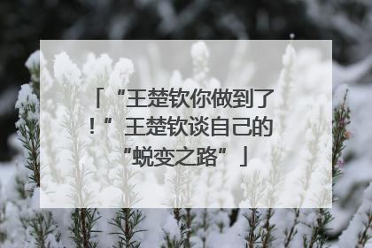 “王楚钦你做到了！”王楚钦谈自己的“蜕变之路”