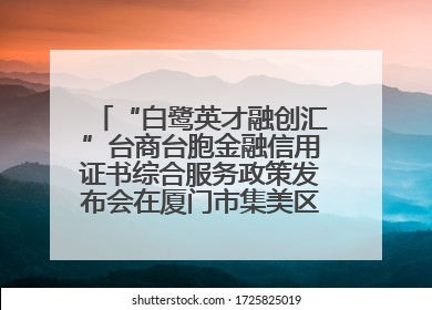 “白鹭英才融创汇”台商台胞金融信用证书综合服务政策发布会在厦门市集美区成功举办