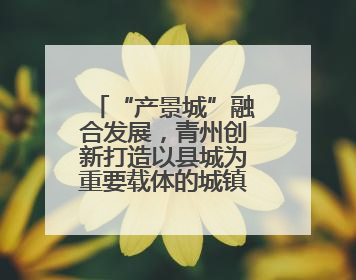 “产景城”融合发展，青州创新打造以县城为重要载体的城镇化建设样本