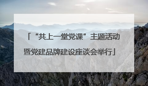 “共上一堂党课”主题活动暨党建品牌建设座谈会举行