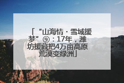 “山海情・雪域援梦”⑨：17年，潍坊援藏把4万亩高原荒漠变绿洲