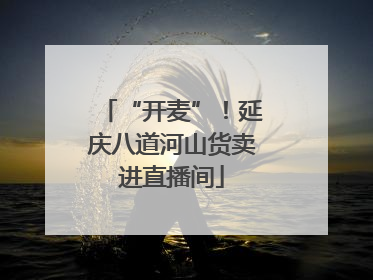 “开麦”!延庆八道河山货卖进直播间