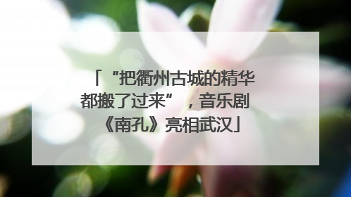 “把衢州古城的精华都搬了过来”，音乐剧《南孔》亮相武汉
