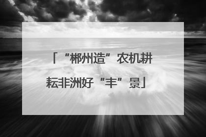 “郴州造”农机耕耘非洲好“丰”景
