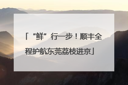 “鲜”行一步！顺丰全程护航东莞荔枝进京