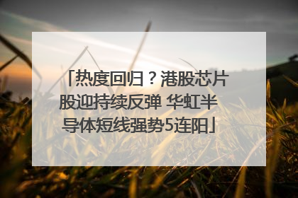 热度回归？港股芯片股迎持续反弹 华虹半导体短线强势5连阳