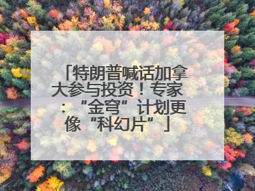 特朗普喊话加拿大参与投资！专家：“金穹”计划更像“科幻片”