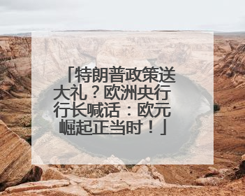 特朗普政策送大礼？欧洲央行行长喊话：欧元崛起正当时！