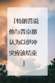 特朗普说他与普京都认为以伊冲突应该结束