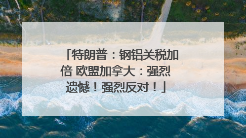 特朗普：钢铝关税加倍 欧盟加拿大：强烈遗憾！强烈反对！