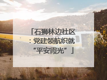 石狮林边社区：党建领航织就“平安霞光”