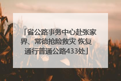 省公路事务中心赴张家界、常德抢险救灾 恢复通行普通公路433处