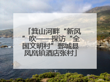 箕山河畔“新风”吹——探访“全国文明村”鄄城县凤凰镇酒店张村