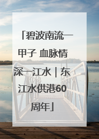 碧波南流一甲子 血脉情深一江水｜东江水供港60周年