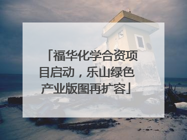 福华化学合资项目启动，乐山绿色产业版图再扩容