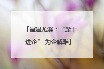 福建尤溪：“逢十进企” 为企解难