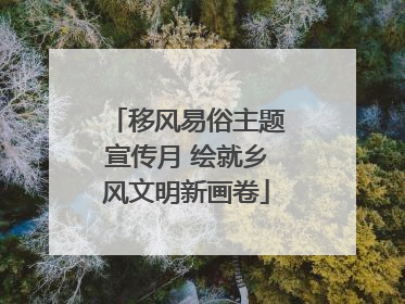 移风易俗主题宣传月 绘就乡风文明新画卷
