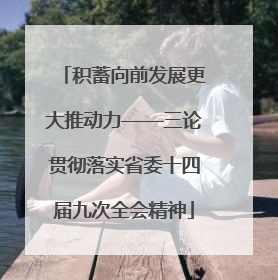 积蓄向前发展更大推动力——三论贯彻落实省委十四届九次全会精神