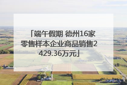 端午假期 德州16家零售样本企业商品销售2429.36万元
