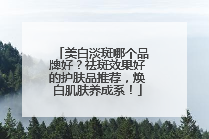 美白淡斑哪个品牌好？祛斑效果好的护肤品推荐，焕白肌肤养成系！