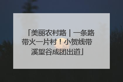 美丽农村路｜一条路带火一片村！小贺线带溪望谷成团出道