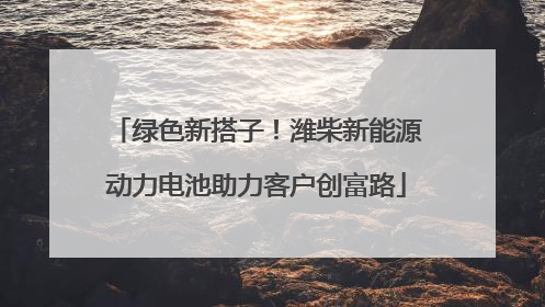 绿色新搭子！潍柴新能源动力电池助力客户创富路