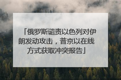俄罗斯谴责以色列对伊朗发动攻击，普京以在线方式获取冲突报告