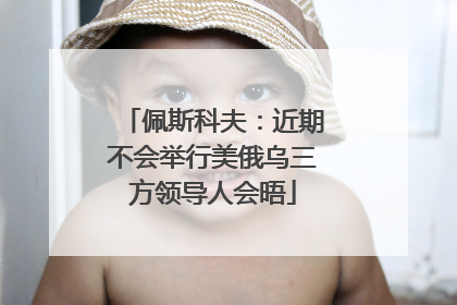 佩斯科夫：近期不会举行美俄乌三方领导人会晤