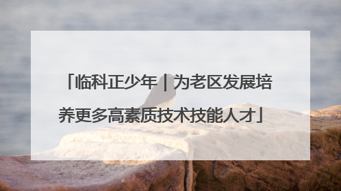临科正少年｜为老区发展培养更多高素质技术技能人才