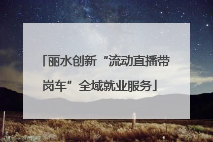 丽水创新“流动直播带岗车”全域就业服务