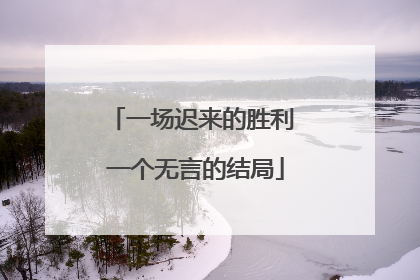 一场迟来的胜利 一个无言的结局