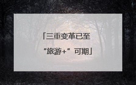 三重变革已至 “旅游+”可期