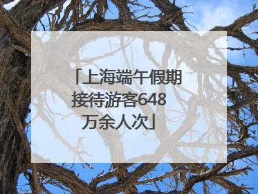 上海端午假期接待游客648万余人次
