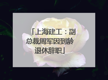 上海建工：副总裁周军因到龄退休辞职