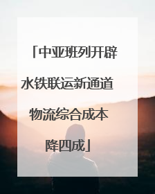 中亚班列开辟水铁联运新通道 物流综合成本降四成