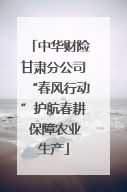 中华财险甘肃分公司“春风行动”护航春耕 保障农业生产