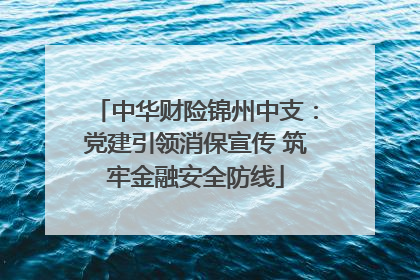 中华财险锦州中支：党建引领消保宣传 筑牢金融安全防线