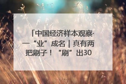 中国经济样本观察·一“业”成名｜真有两把刷子！“刷”出30亿级“颜值经济”