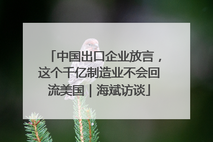 中国出口企业放言，这个千亿制造业不会回流美国｜海斌访谈
