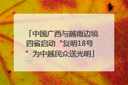 中国广西与越南边境四省启动“复明18号”为中越民众送光明