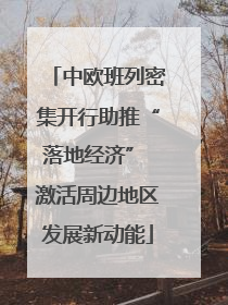 中欧班列密集开行助推“落地经济” 激活周边地区发展新动能
