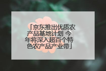 京东推出优质农产品基地计划 今年将深入超百个特色农产品产业带