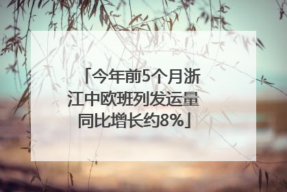 今年前5个月浙江中欧班列发运量同比增长约8%