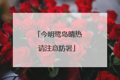 今明鹭岛晴热 请注意防暑