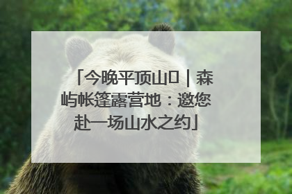 今晚平顶山⑫｜森屿帐篷露营地：邀您赴一场山水之约