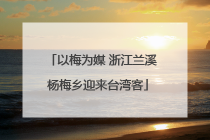 以梅为媒 浙江兰溪杨梅乡迎来台湾客